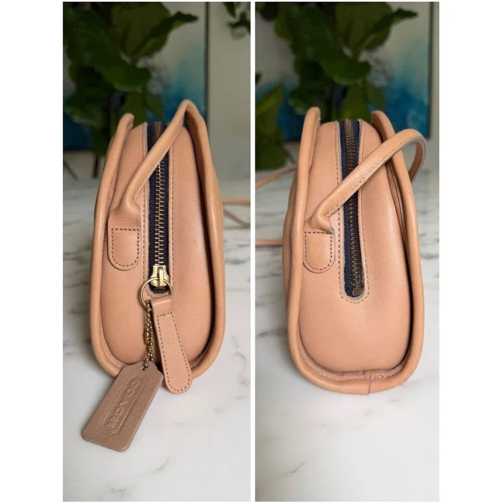 COACH Vintage Kimball Crossbody Bag 9911 Camel Stone Butterscotch Leather 90's